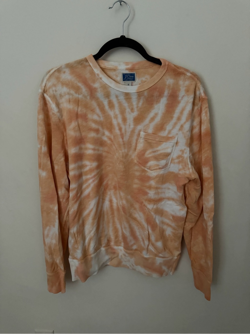 J. Crew Men’s Peach and White Tie-Dye Crewneck Sweater - Picture 1 of 5